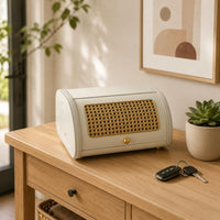 Desktop Storage Box Decorative Woven-Front Storage Box Lightweight