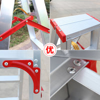 Heavy-Duty Aluminum Alloy Folding A-Frame Ladder for Home and Office Use