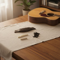 Wooden Acoustic Guitar Bridge Set Replacement Guitar Bridge with Saddle Pre-Slotted Hardware Stable for Luthier, Guitarists, Instrument Maintenance