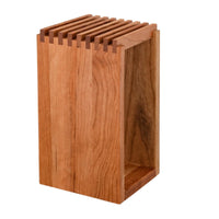 Countertop Knife Rack Elegant Cherry Wood Knife Block Freestanding for Home Cooks