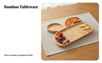 Cartoon Wooden Food Tray Animal Shaped Plate Child Divided Plate for Young Children, Parents, Mealtime, Kitchen, Dining Table