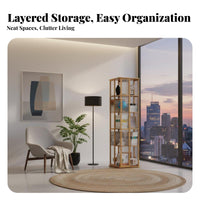 360-Degree Rotation Rotating bookshelf Floor-Standing Rotating Book Tower Space-Saving Design bookshelf Large Capacity for Children, Students, Living Room, Bedroom, Small Spaces, Home Office