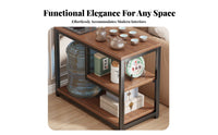 Space-Saving Multi-Tier Tea Console Compact Design Side Table Sturdy Construction Storage Rack Stable Structure for Apartment Dwellers, Homeowners, Interior Decorators, Living Room, Behind Sofa, Entryway, Home Office