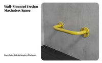 Wall-Mounted Pull-up Bar Steel Construction Wall Mounted Pull up Bar Space Saving Curved Design-Shaped Fitness Handle for Adults, Indoor, Basement