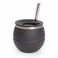 Stainless Steel Drinking Cup Curved Straw Yerba Mate Cup Broad Opening Drinkware for Everyday Use