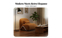 Retro Design cylindrical Frame Accent Chair Mid-20th CenturyMid-20th Century-1900s Modern aesthetic Single Sofa Barrel-Shaped Backrest Lounge Seating Sturdy Construction for Adults, Readers, Small Apartment, Bedroom, Reception Area