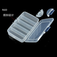 Jianhua R650 Fixed 5-Compartment Transparent Storage Box for Fishing Tackle & Small Parts