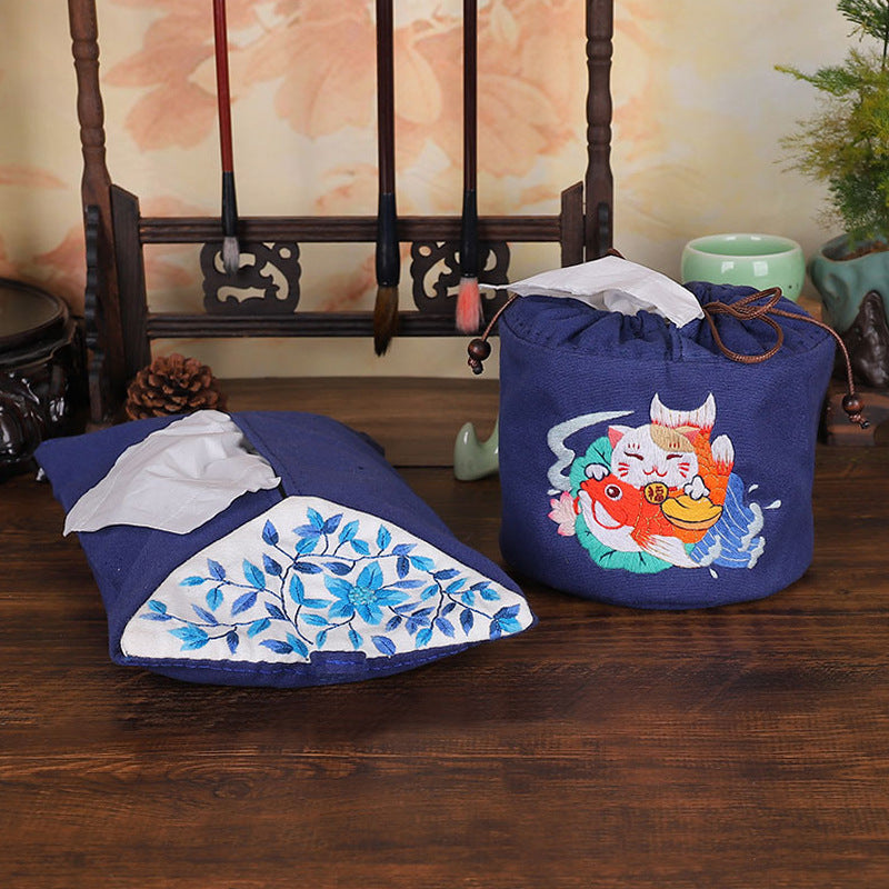 DIY Embroidery Kit for Beginners - Tissue Box with Ribbon Embroidery