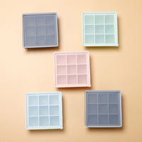 Food-Grade Silicone 9-Cavity Ice Cube Tray with Lid for Freezer
