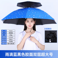 Double-Layer Head-Mounted Fishing Umbrella Hat with UV Protection