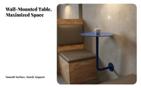 Industrial Aesthetic Wall-Mounted Side Table Minimalist Design Floating Round Table Easy Installation Floating Round Nightstand Long-Lasting Metal Construction for Interior Designers, Apartment Dwellers, Cafe, Small Areas, Restaurant, Balcony
