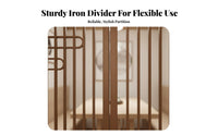 Moon Gate Privacy Screen Stable and Sturdy Chinese Partition Screen Divider Rust-Resistant Wrought Iron Booth Partition for Tea House Owners