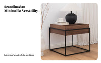 Nordic aesthetic Bedside Storage Cabinet Minimalist Design Single-Drawer End Table Modern visual attraction Nightstand Sturdy Construction for property owners, Apartment Dwellers, Students, Guest Room, Hotel, Entryway, Office