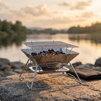 Briquette Grill with Carry Bag Convenient Portable Grill with Storage Bag for Campers, Backpackers, Picnics