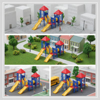 Miniature Playground Slide Miniature Colorful Playground Model with Slides Realistic Toy for Hobbyists, Sand Table