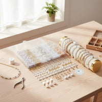 Natural Stone Beads DIY Bead Jewelry Set Vibrant Assortment DIY Jewelry Bead Set Organized Storage Box Bracelet Making Kit Great Gift Idea for Girls, Teens, Adults, Party Activity