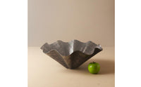 Wrinkled Surface Irregular Decorative Bowl Multi-Purpose Wavy Fruit Bowl Stylish Accent Piece Metal Tray Easy to Clean for Guest House, Hotel, Living Room