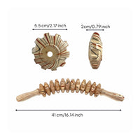 Muscle Relaxation Wooden Massage Roller Stick Ergonomic Handles Body Massage Stick Portable Manual Back Roller Flexible Design for Athletes, Gym, Office