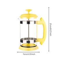 Plunger Pot Coffee Maker Stainless Steel Strainer Glass Coffee Plunger Multi-Function Tea Press Pot for Home, Office, Kitchen