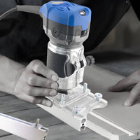 2-in-1 Transparent Router Jig Adjustable Depth Wood Connector Slot Cutter Precision Cutting Transparent Wood Slotting Fixture Stable Clamping for Woodworkers, Carpenters, DIY Users, Furniture Making, Workshop