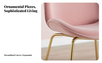 Nordic Design Beetledesign Chair Light Luxury Home Seating Gilded Legs Shell-Shaped Seat for Restaurant Owners, Interior Designers, Dining Room, Bedroom, Kitchen, study alcove