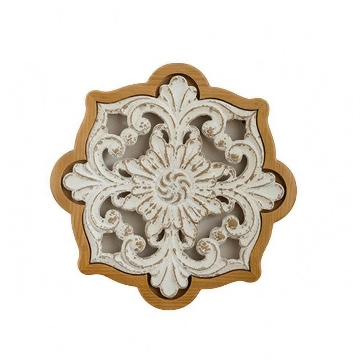 Floral Scroll Wall Decor Distressed Finish House Decoration Vintage Style for Home Decor