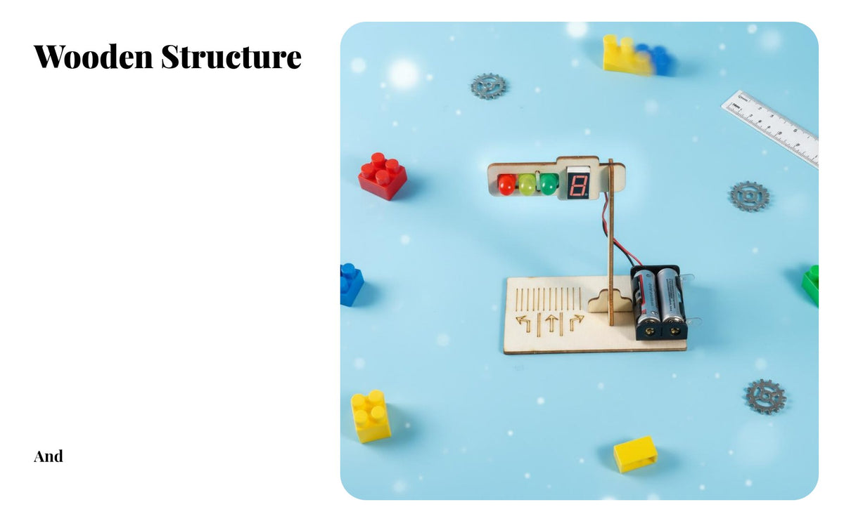 Digital Display Traffic Light Toy Hands-on Learning DIY Traffic Light Model Parent-Child Activity STEM Building Toy for Students, School Project