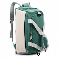Multifunctional Convertible Backpack Duffel Padded Shoulder Straps Fitness Travel Bag Mesh Side Sections Gym Duffel Bag Reinforced for Storage