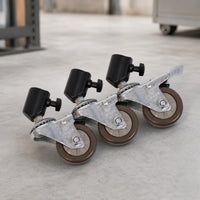 3 Pieces Studio Equipment Caster Metal Caster with Tube Mount 360° Rotation Casters for Video Production