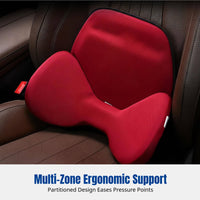 Car Support Pad, Viscoelastic Foam Seat Cushion, Ergonomic Backrest, Breathable, All-Season Universal