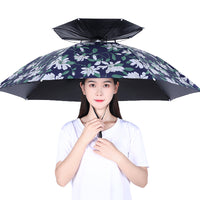 Double-Layer Head-Mounted Fishing Umbrella Hat with UV Protection