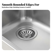Single Bowl Kitchen Sink Wear-Resistant Top-Mount Kitchen Sink Includes Strainer Metal Washing Basin for Homeowners, Landlords, Farmhouse, Basement