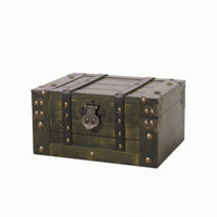 Vintage Wooden Chest with Lock Secure Wooden Storage Chest with Hinged Lid Classic Keepsake Box  for Dresser