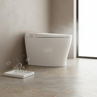 Foam Barrier Tankless Smart Toilet Heated Seat Tankless Intelligent Toilet Soft Close Lid Integrated Smart Commode Night Light for Elderly