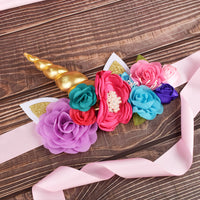 Mom-to-Be Unicorn Floral Sash for Baby Shower