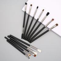 12-Piece Eye Makeup Brush Set for Eyeshadow Eyeliner Eyebrow and Nose Contour