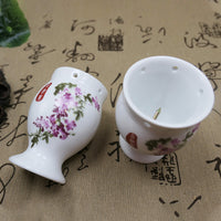 Ceramic Facial Moxibustion Cup with Handle for Guasha and Muscle Relaxation