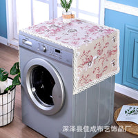 Refrigerator Washing Machine Top Cover Dust-proof Cloth with Storage Pockets