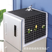Refrigerator Washing Machine Top Cover Dust-proof Cloth with Storage Pockets