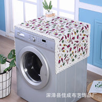 Refrigerator Washing Machine Top Cover Dust-proof Cloth with Storage Pockets