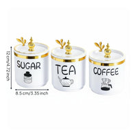 Moisture-Proof Kitchen Canister with Lid and Spoon Easy to Clean Multipurpose Container Wide-Mouth Design Countertop Organizer Shatter-Resistant for Pantry, Coffee Bar