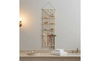 Macrame Hair Clip Holder Handcrafted Boho Wall Tapestry Organizer Handmade Hanging Hair Clip Organizer for Playroom