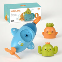 Manual Airplane Water Spray Water Shooter with Figures Plastic Soaker Waterproof for Toddlers
