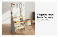 Supermarket Checkout Toy Includes Food Accessories Kids Supermarket Playset Role-Playing Fun Toy Checkout Counter for Preschool, Kindergarten, Daycare