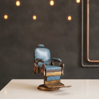 Barber Chair Model Vintage-Style Miniature Barber Chair Retro Collectible for Barbers, Bookshelf, Office Desk