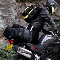 Structured Motorcycle Luggage Bag Soft-Sided Motorcycle Bag with Mounting Straps Heavy-Duty Tear-Resistant for Motorcyclists, Commuters, Weekend Rides