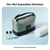 Portable Wet Dry Separation Travel Bag Organized Compartments Men's Travel Toiletry Bag Multiple Pockets for Travelers, Business Trip, Gym
