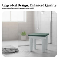 Slatted Plastic Footstool Non-Slip Shower Seat Space-Saving for Outdoor, Seniors
