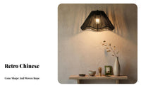 Straw Hat Lampshade Handwoven Design Artful Imperfection Hanging Light Retro Influenced Woven Pendant Light for Restaurant Owners, Bar Counter