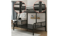 Space-Saving Metal Bunk Bed No Box Spring Needed Bunk Bed with Ladder Heavy Duty Furniture Industrial for Teens, Small Apartment